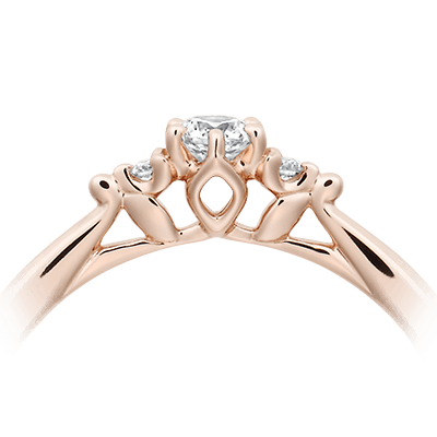 ディズニーラプンツェルの婚約指輪　ワンウィッシュの側面デザイン